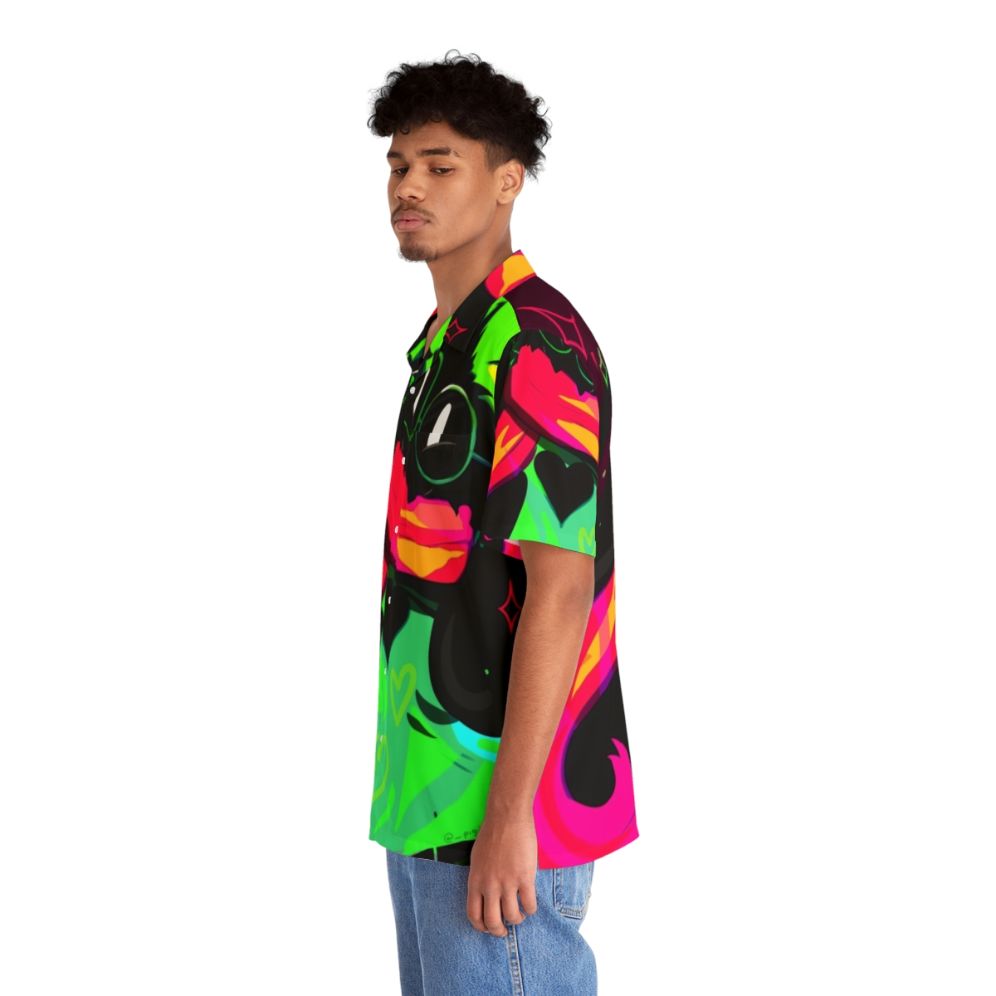 Ralsei Hawaiian Shirt with Neon Rainbow Design - People Left