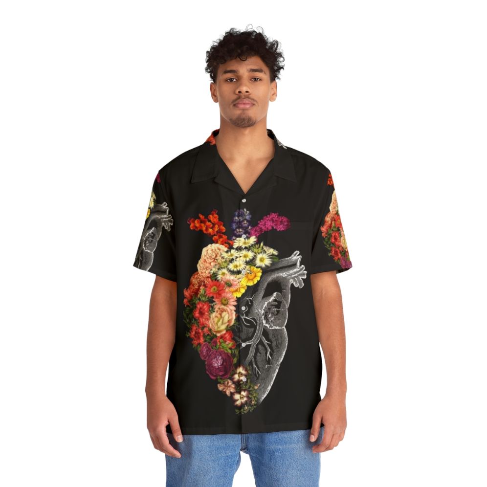 Tobias Fonseca floral heart Hawaiian shirt with flowers and hearts - People Front