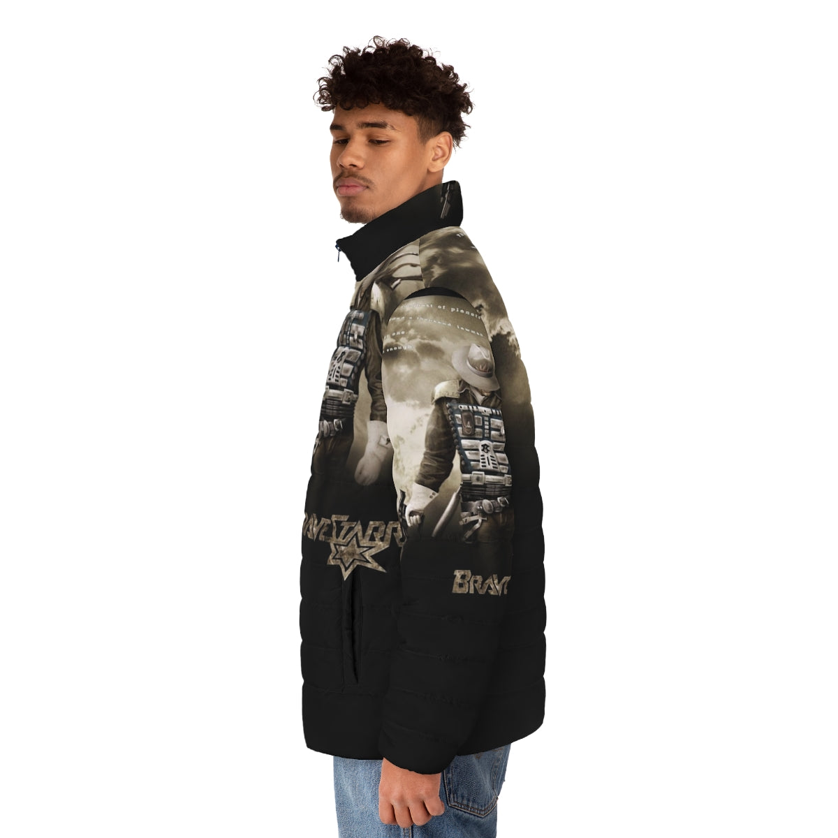 Brave 4 Puffer Jacket featuring cartoon-inspired design - men side left