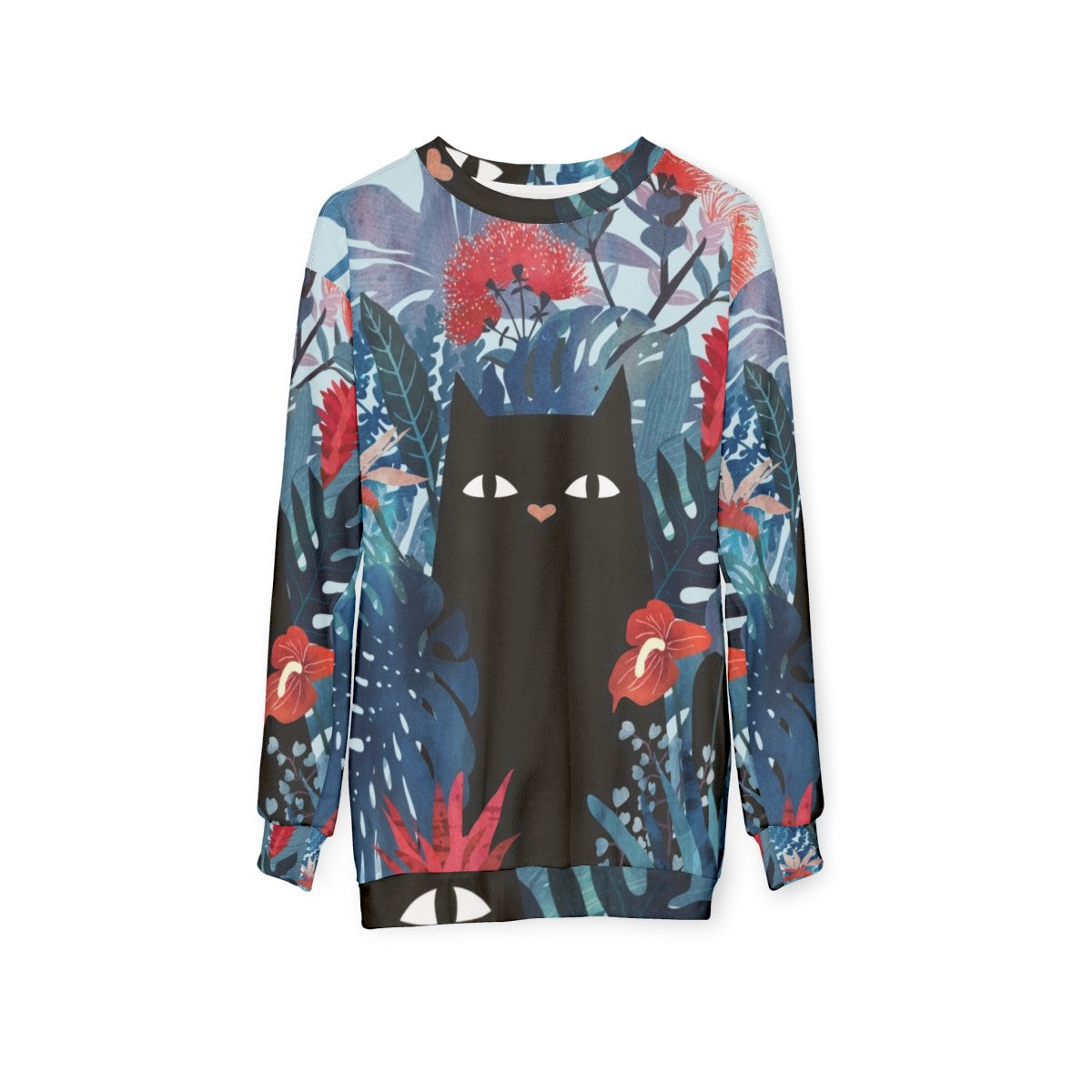 Blue Hawaii Tropical Floral Sweatshirt - hanging