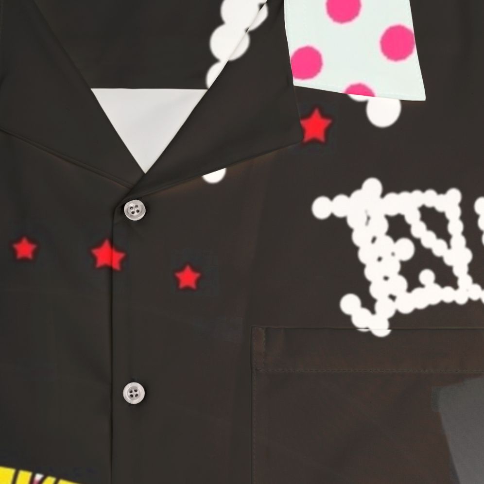 Colorful Hawaiian Shirt with Leigh Bowery and Pop Art Inspired Graphics - Detail