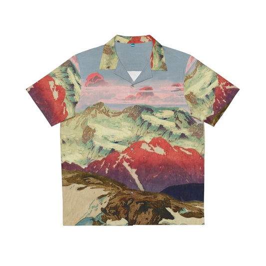 Winter landscape Hawaiian shirt with Japanese art design