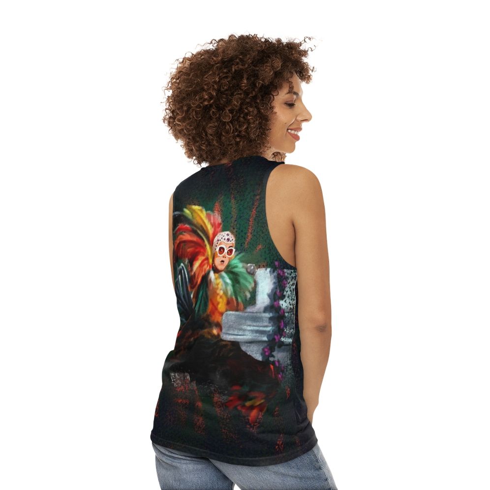 Elton John Unisex 70s Glam Rock Tank Top - women back