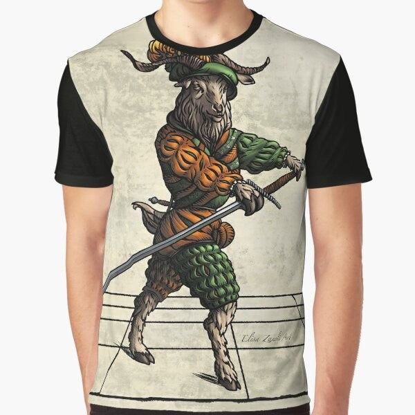 Marozzo - Goat Graphic T-Shirt for Historical European Martial Arts (HEMA) Enthusiasts