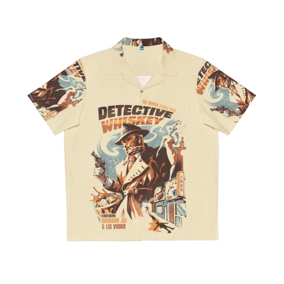 Vintage style detective whiskey Hawaiian shirt