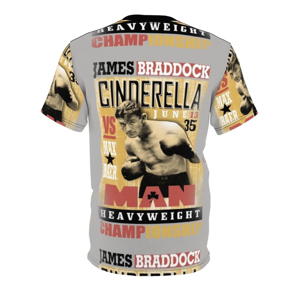 Vintage-style t-shirt featuring boxer James Braddock, the 1935 heavyweight champion - Back