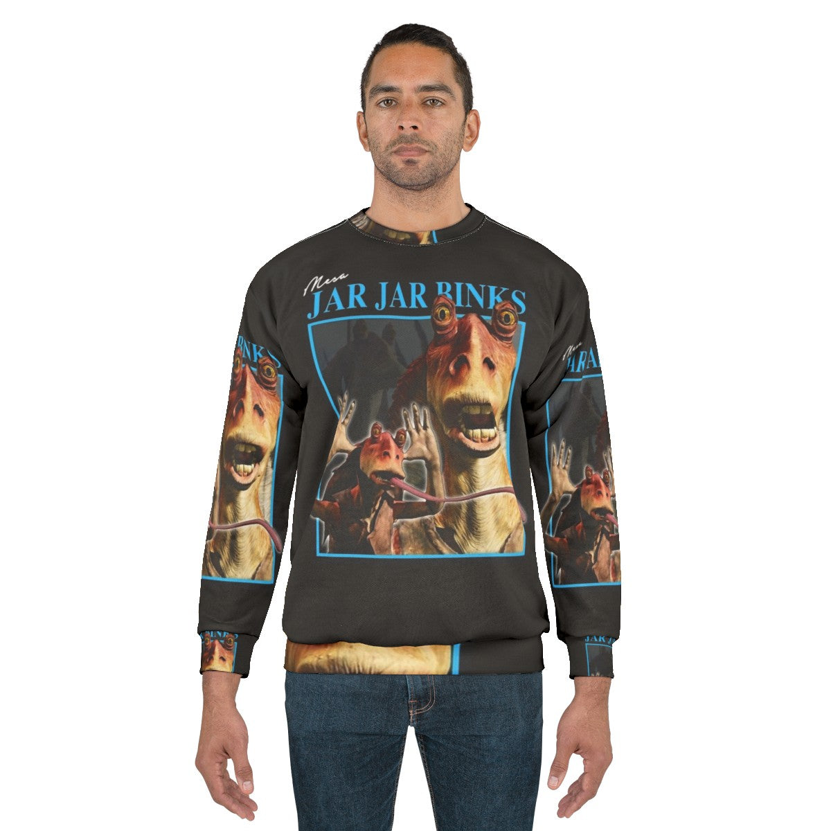 Retro Jar Jar Binks Graphic Star Wars Sweatshirt - men