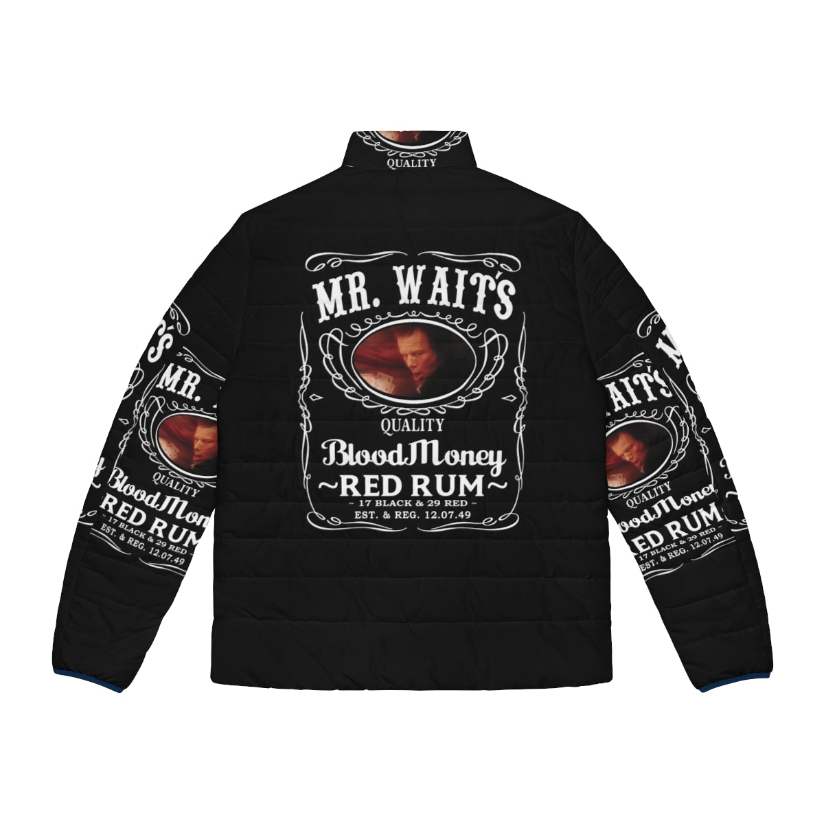 Haunted puffer jacket inspired by Tom Waits' "Blood Money" album - Back