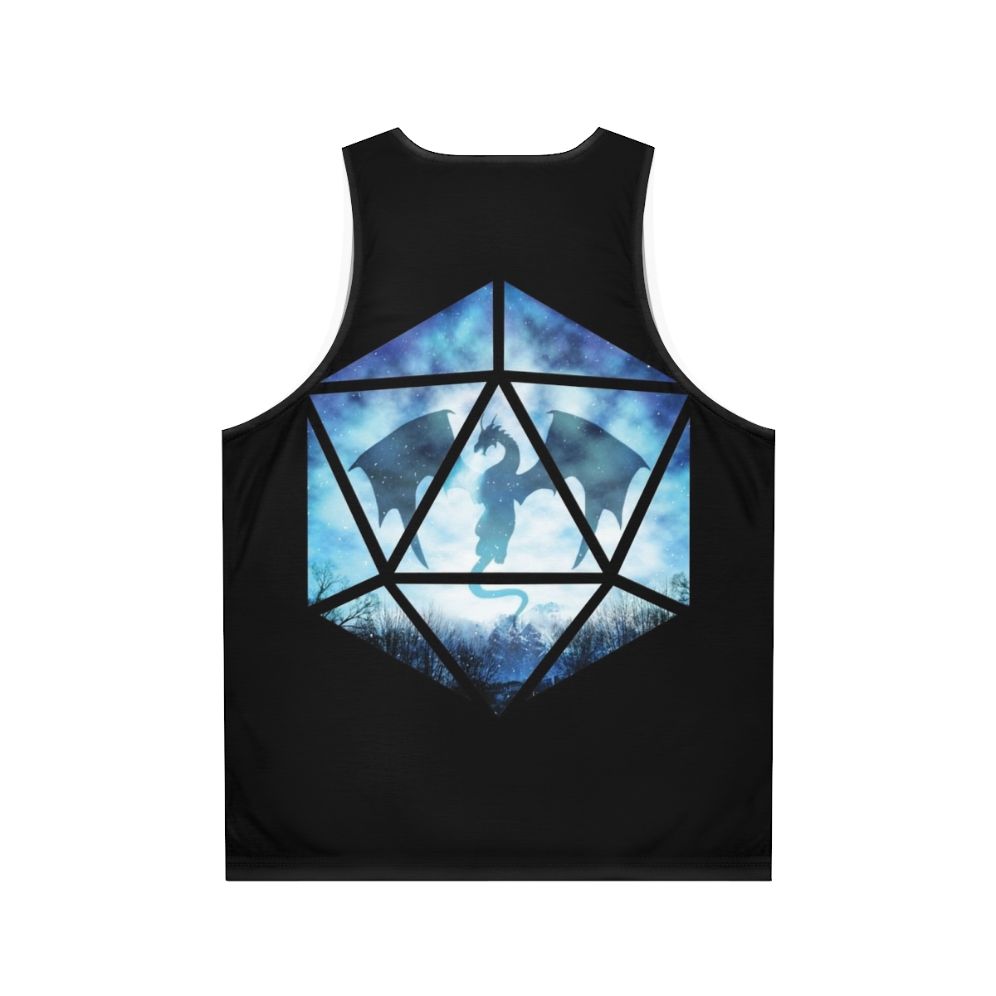 Blue Ice Dragon D20 Unisex Tank Top - Back