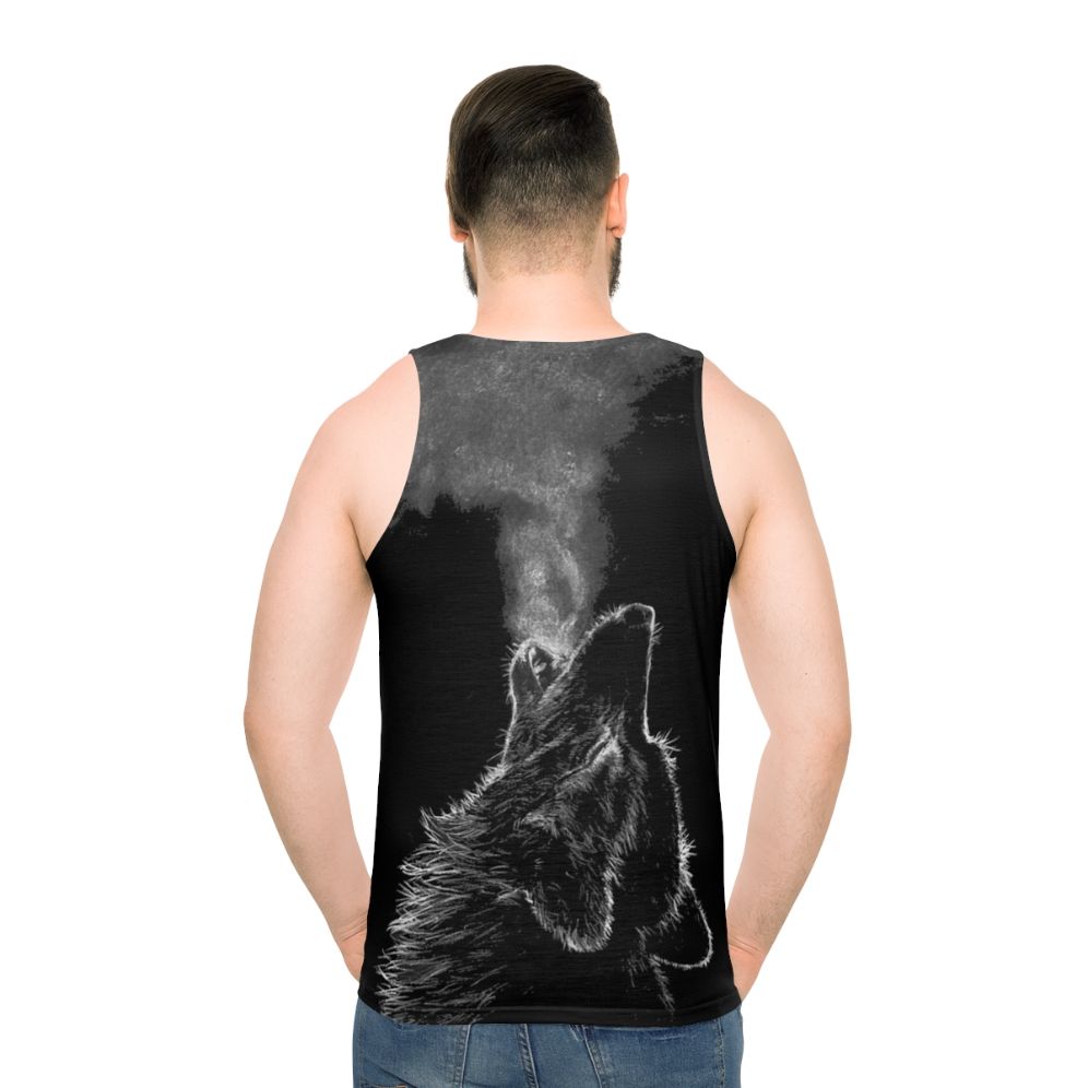 Unisex Wolf Print Tank Top - men back