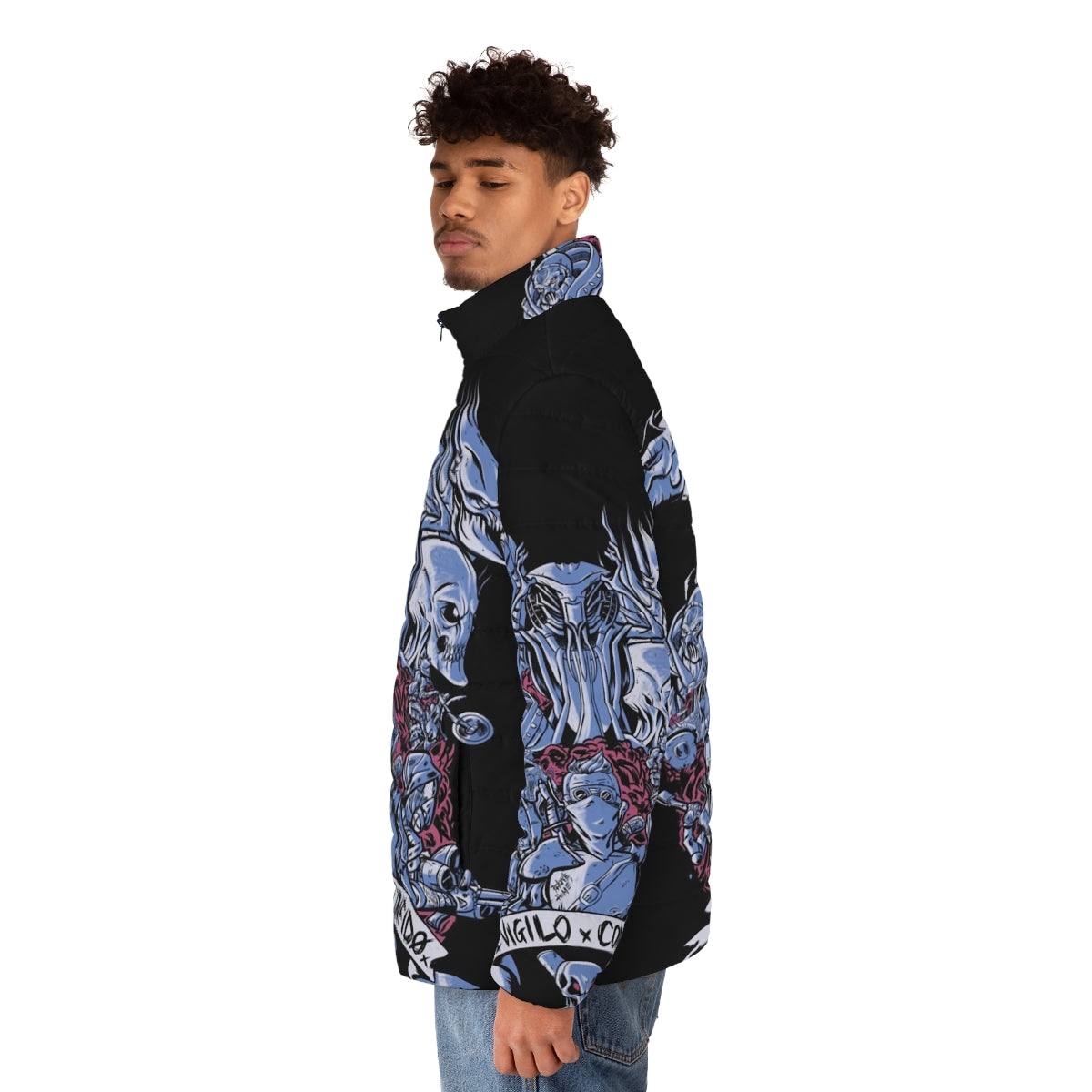 Vigilo Confido Puffer Jacket with XCOM and post-apocalyptic inspired design - men side left