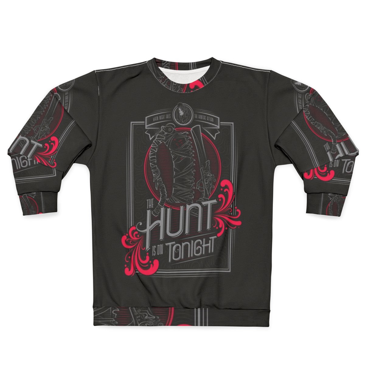 "The Hunt" Sweatshirt featuring gothic horror game-inspired design