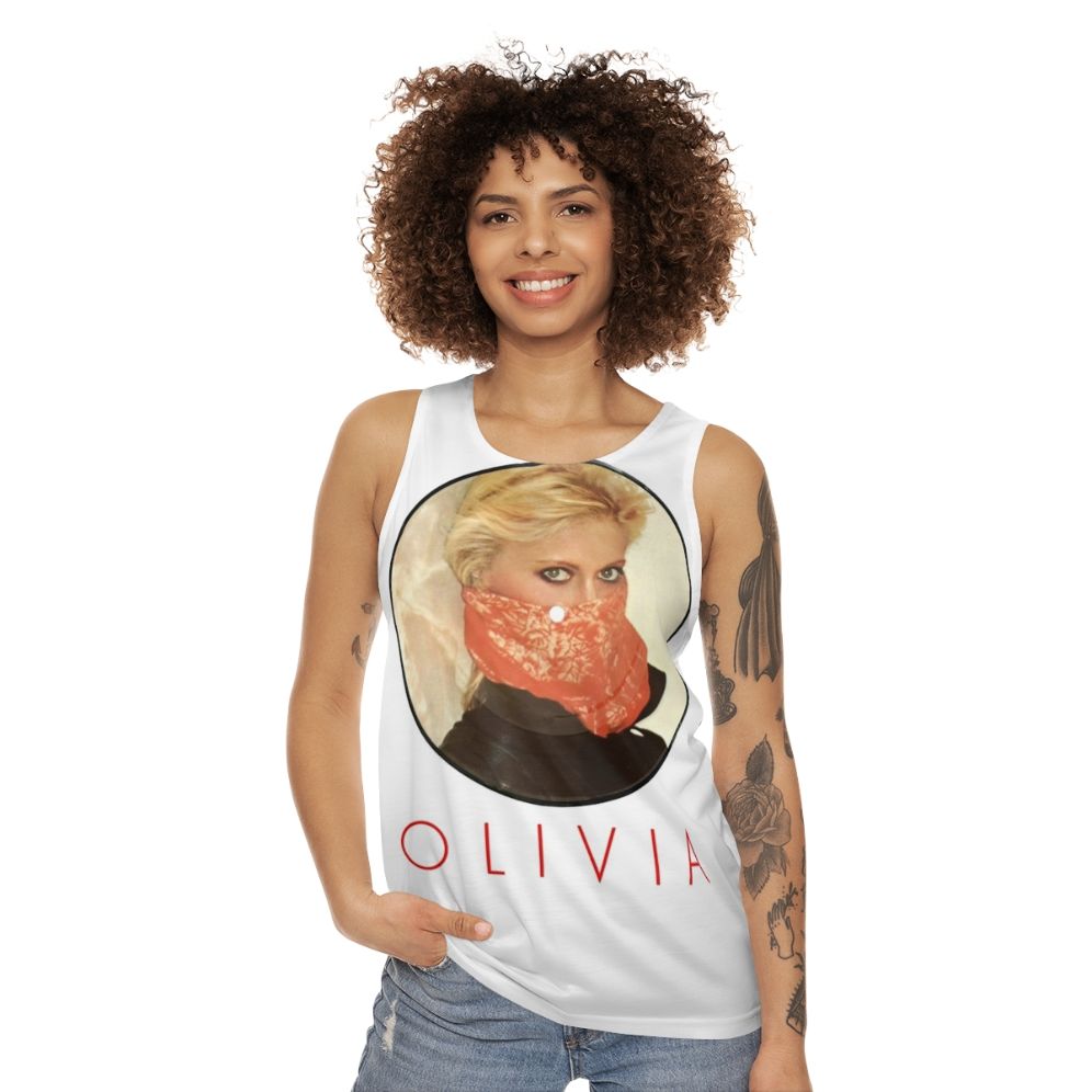 Olivia Newton John disco-inspired unisex tank top - women