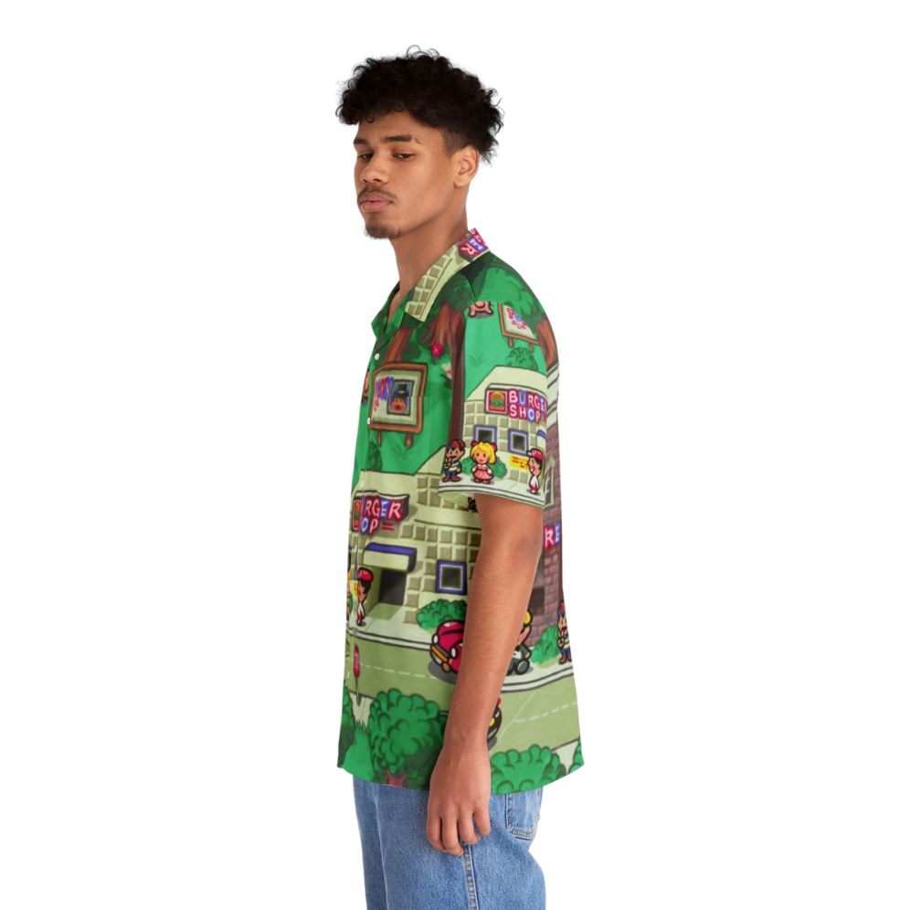 Earthbound Town Hawaiian Shirt with Retro SNES Video Game Inspired Design - People Left