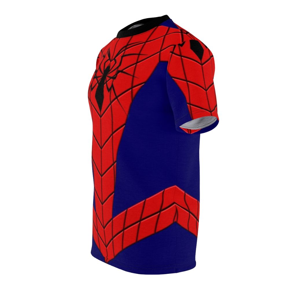 Vibrant spider-themed t-shirt with a unique comic-inspired design - men left