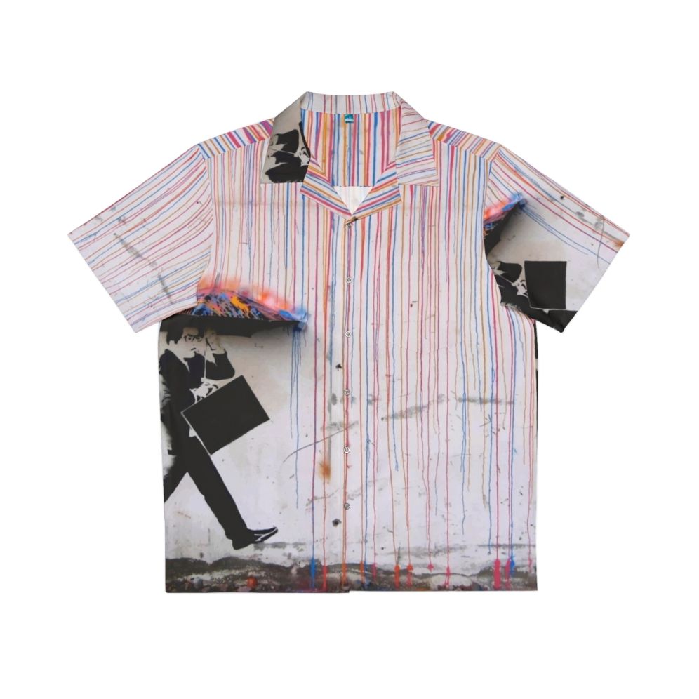 Banksy Rainbow Umbrella Hawaiian Shirt