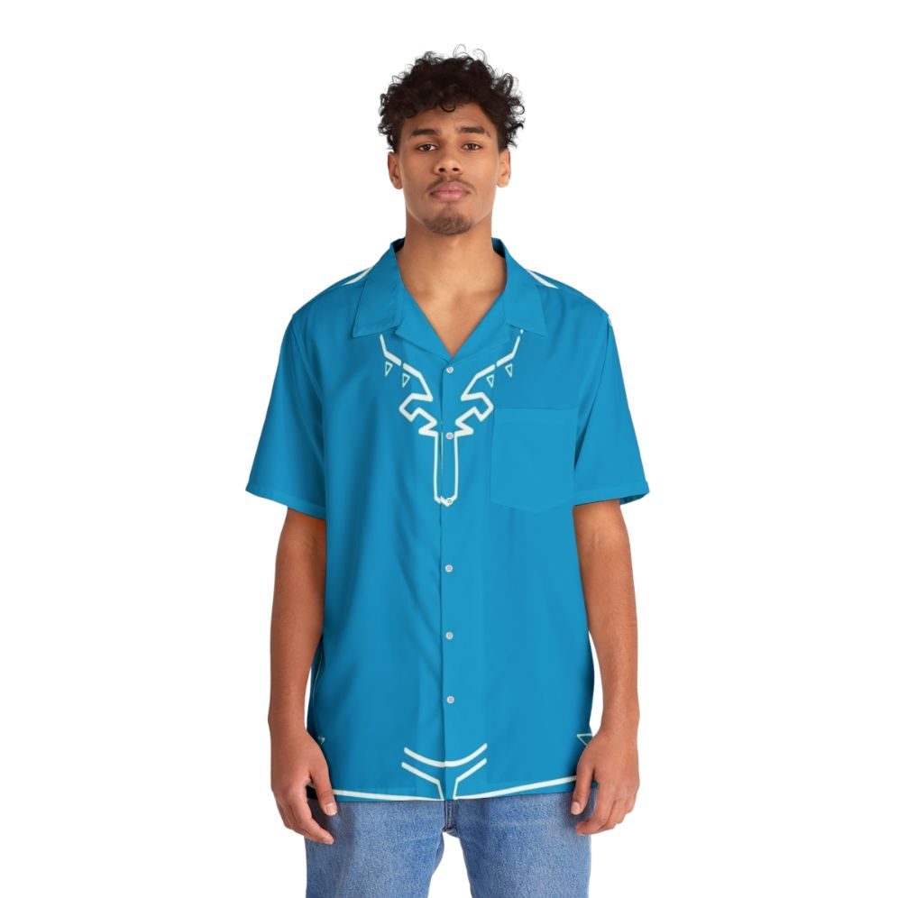 Breath of the Wild Champ Tunic Inspired Hawaiian Shirt - People Front