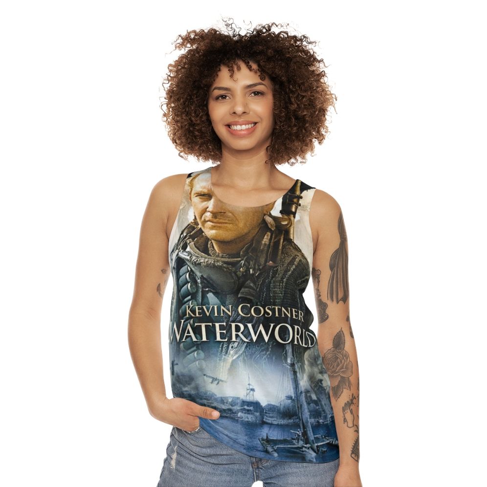 Vintage horror movie themed unisex tank top - women