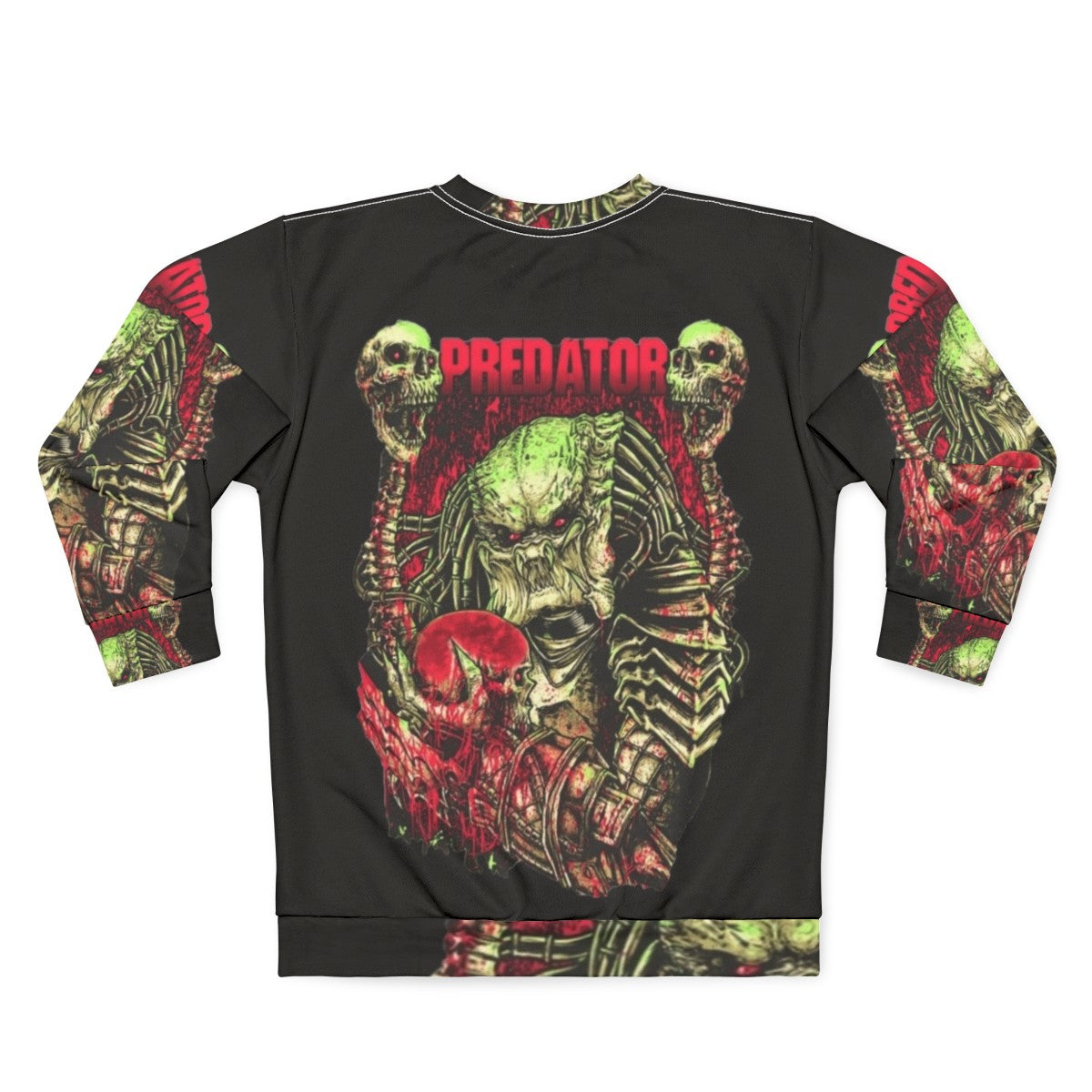 Predator art classic horror movie themed sweatshirt - Back