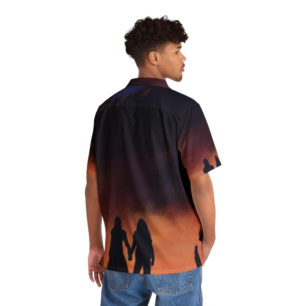 Vibrant Hawaiian shirt with nature and sky-inspired design - People Back