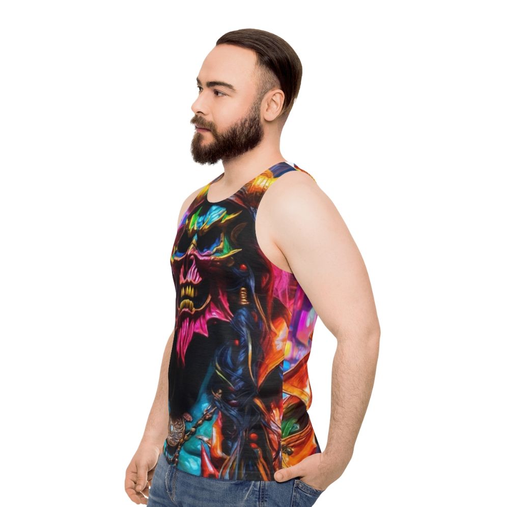 Neon Pirate Graffiti Unisex Tank Top - men side