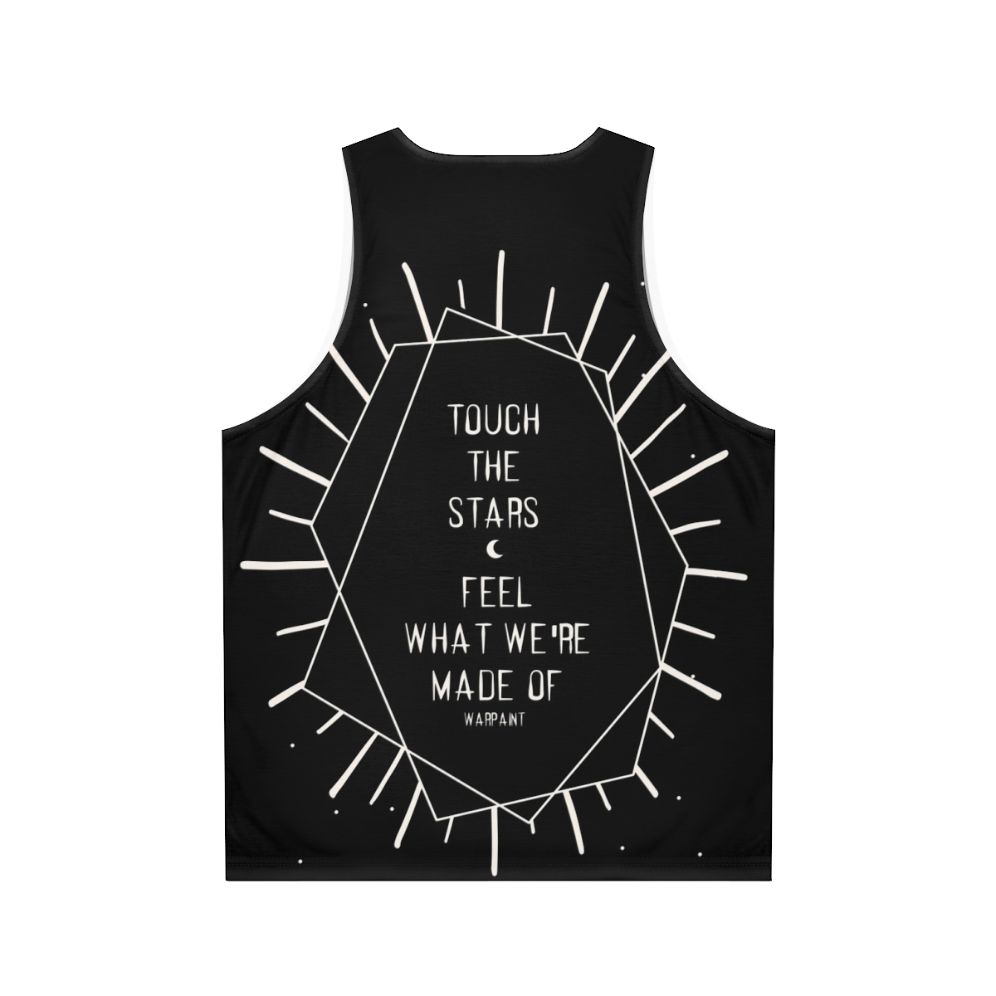 Unisex tank top with cosmic and lyrical design - Back