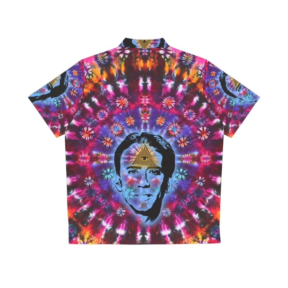 Nicolas Cage Tie Dye Hawaiian Shirt - Back