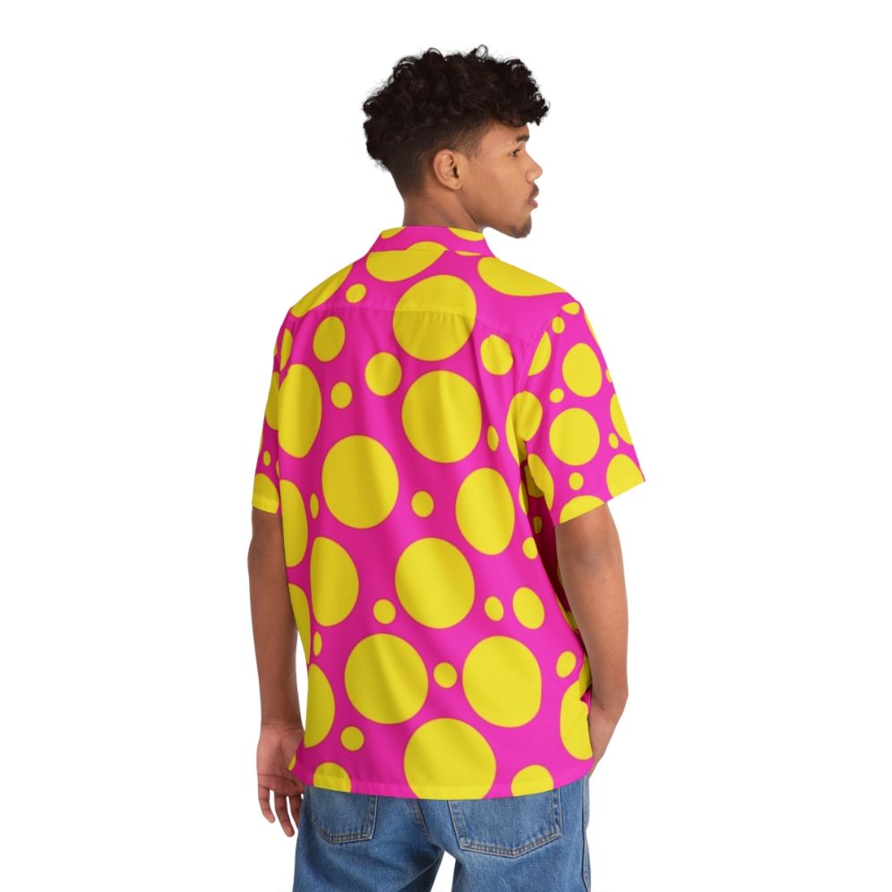 Colorful polka dot Hawaiian shirt in bright pink and yellow - People Back