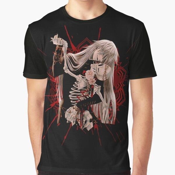 Undertaker Black Butler Graphic T-Shirt featuring the iconic silhouettes of Sebastian Michaelis and Ciel Phantomhive