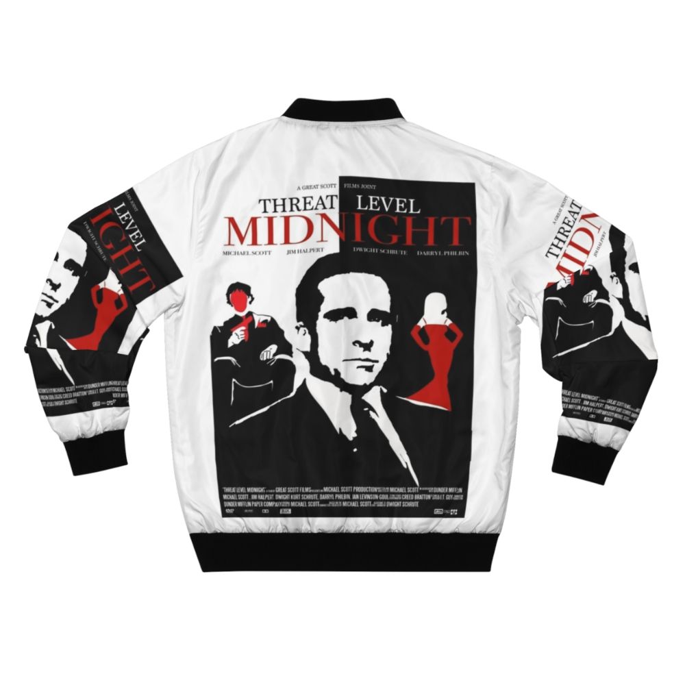 The Office: Threat Level Midnight Bomber Jacket featuring Michael Scott and Goldenface - Back