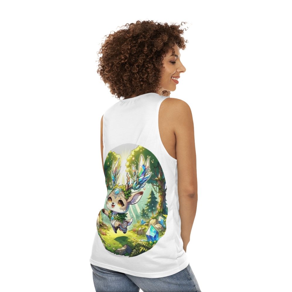 Legendary Crystal Forest Deer Unisex Tank Top - women back