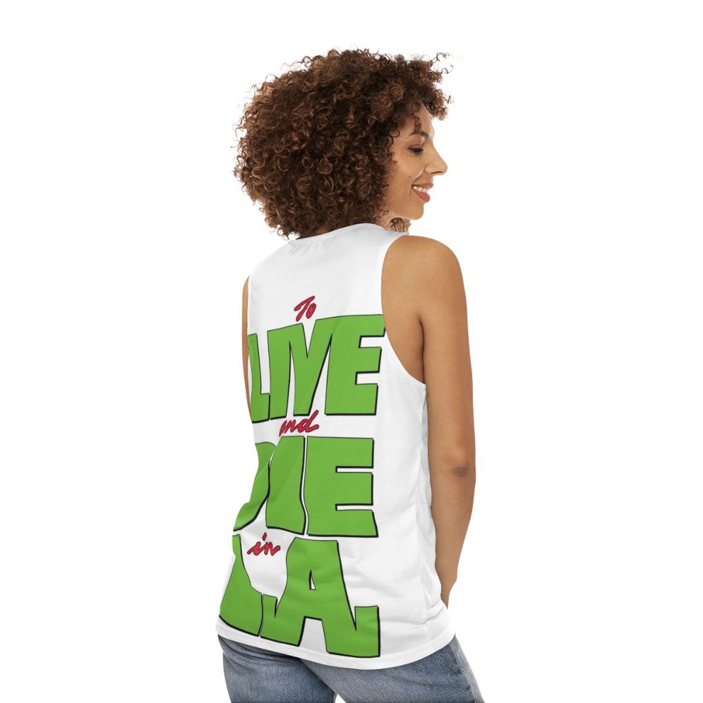 To Live And Die In LA' Unisex Tank Top - women back