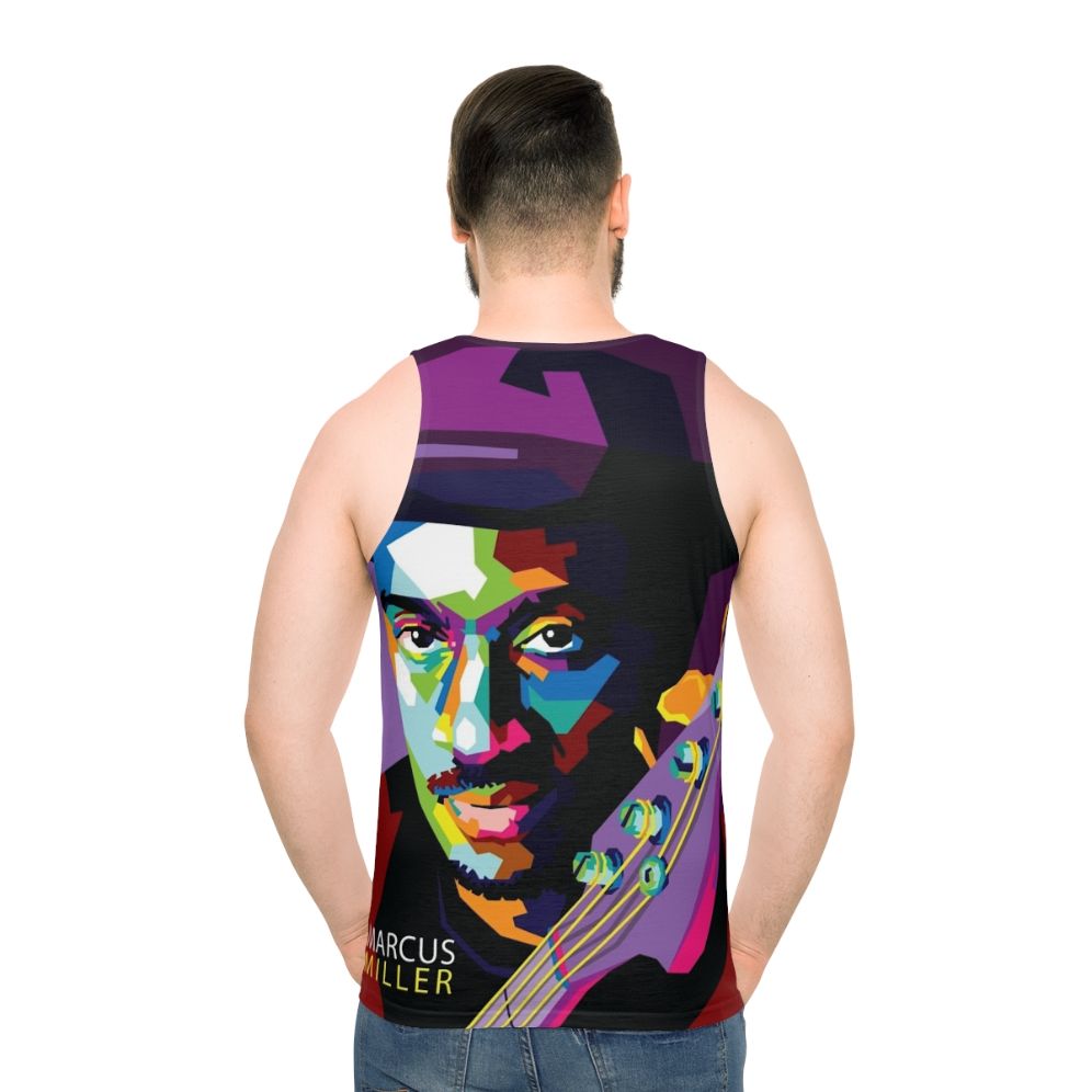 Marcus Miller pop art illustration unisex tank top - men back