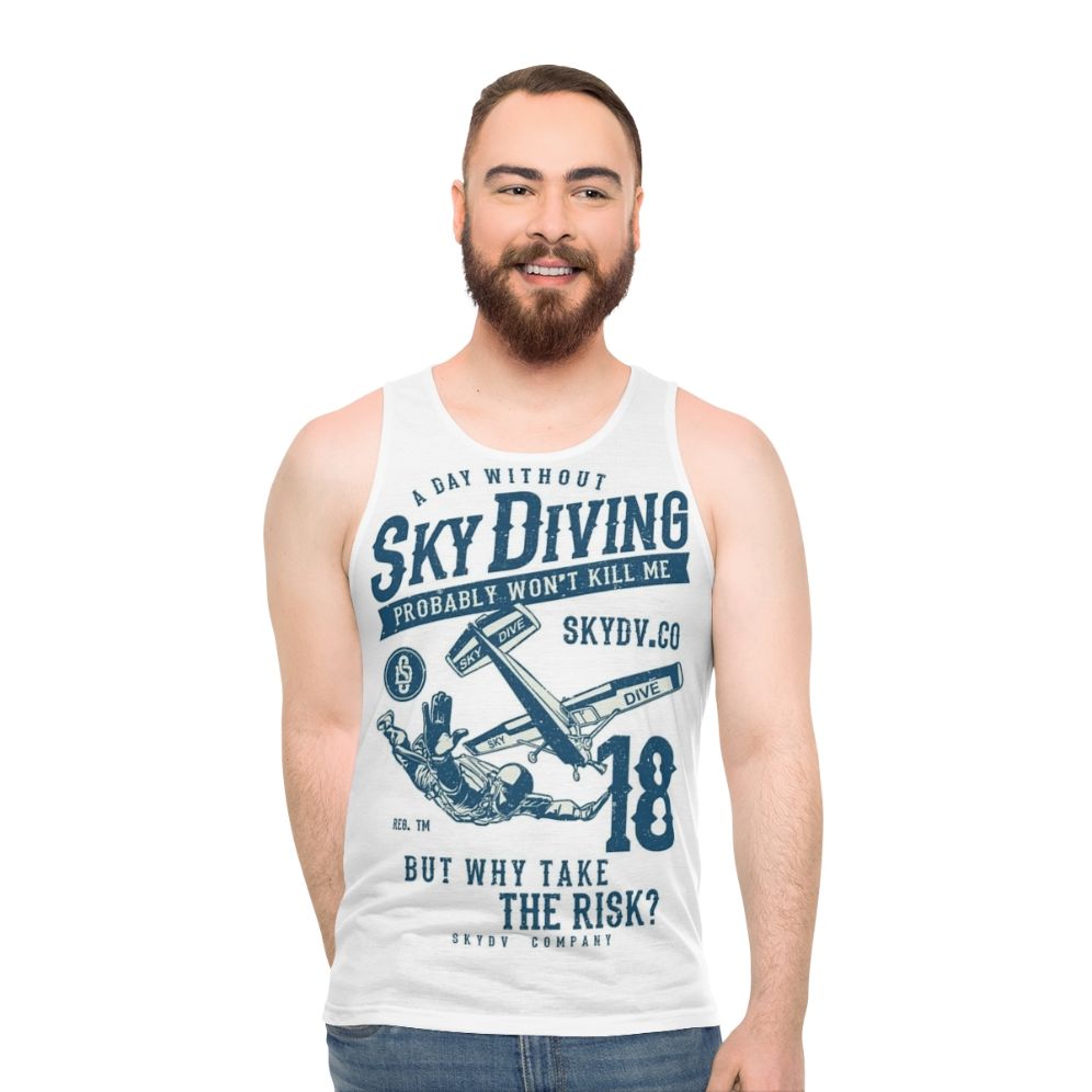 Skydiver skydiving funny saying irony humor unisex tank top - men