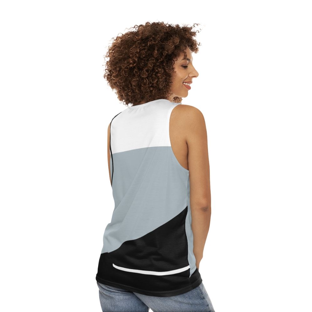 Geometric Abstract Minimalist Unisex Tank Top - women back