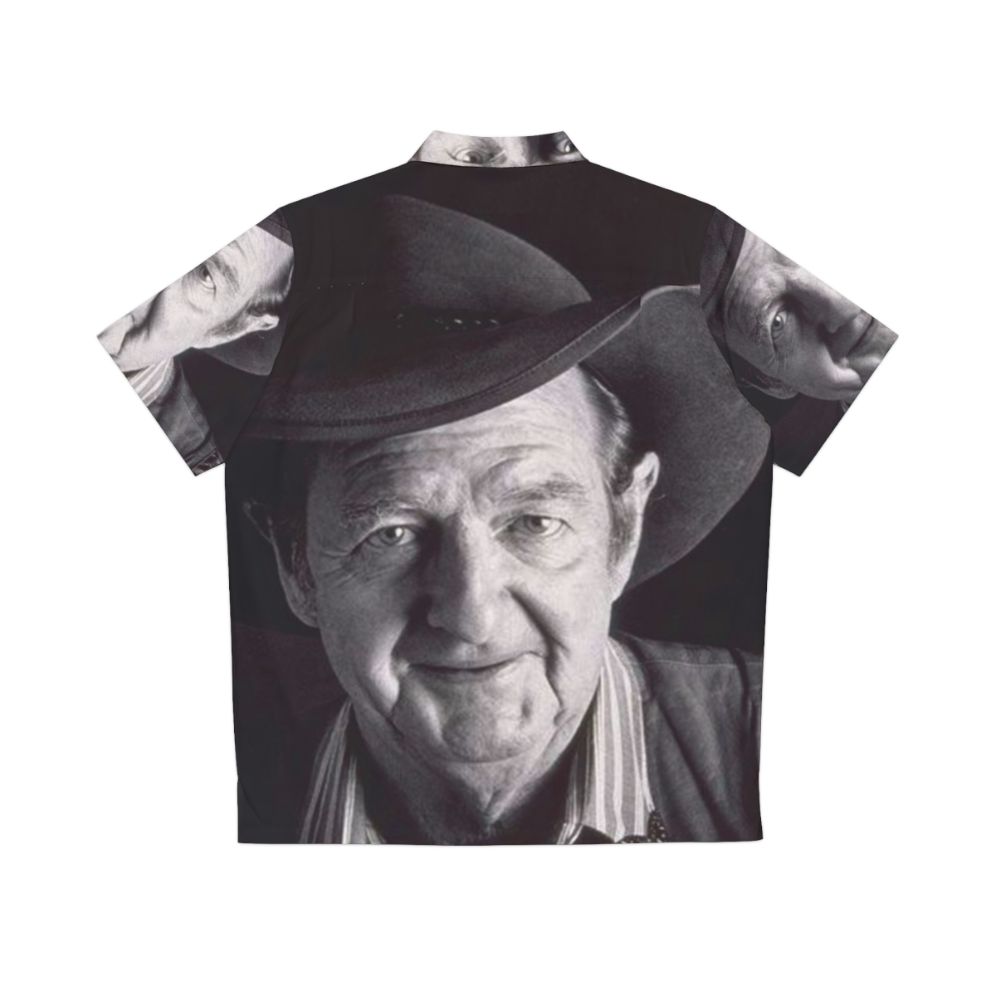 Slim Dusty Black and White Hawaiian Shirt - Back