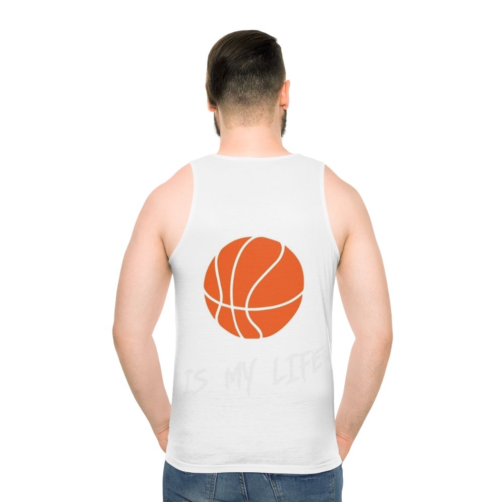 Unisex basketball lover's tank top - men back