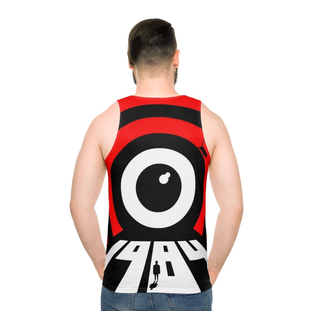 Unisex 1984 tank top with big brother design - men back