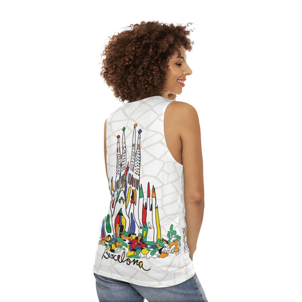 Sagrada Familia Barcelona Spain Unisex Tank Top - women back