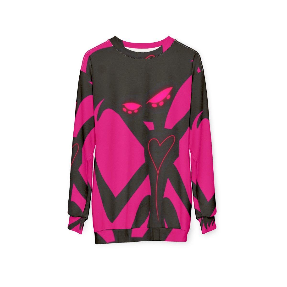 Neon Angel Dust Sweatshirt with Spiderweb Design - hanging