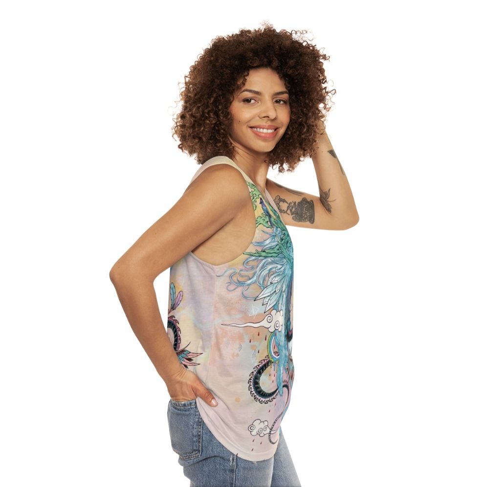 Psychedelic nature-inspired ermine tank top - women side