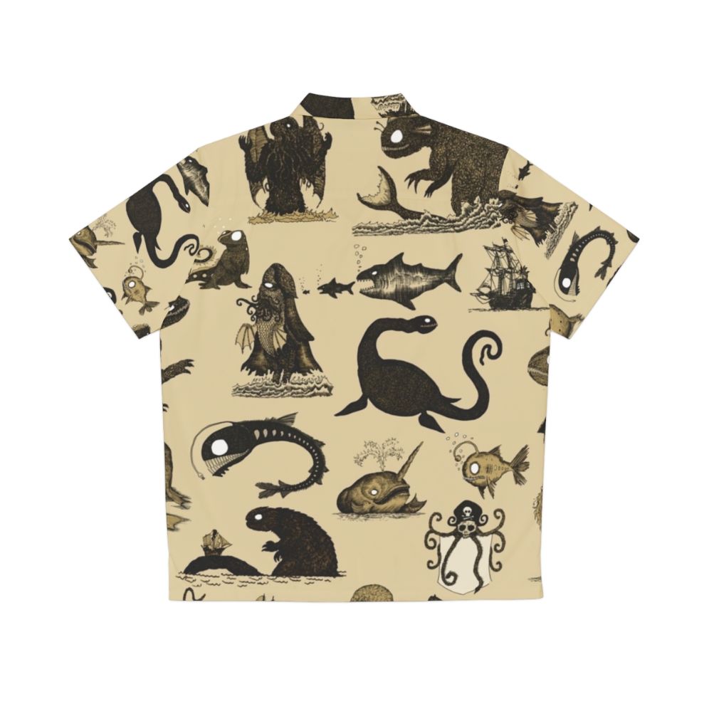 Hawaiian shirt featuring sea monsters, sea serpent, leviathan, and cthulhu - Back