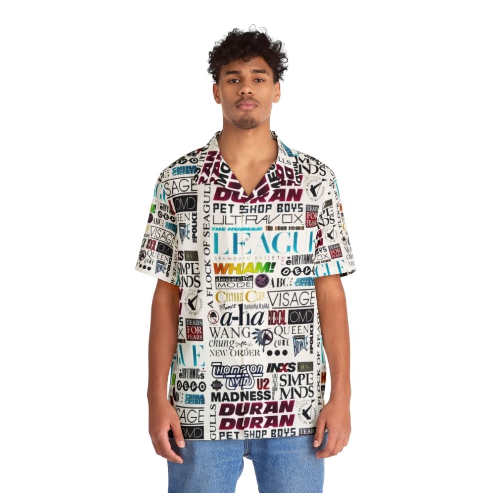 80s Hawaiian Shirt with Retro Music-Inspired Design - Lifestyle