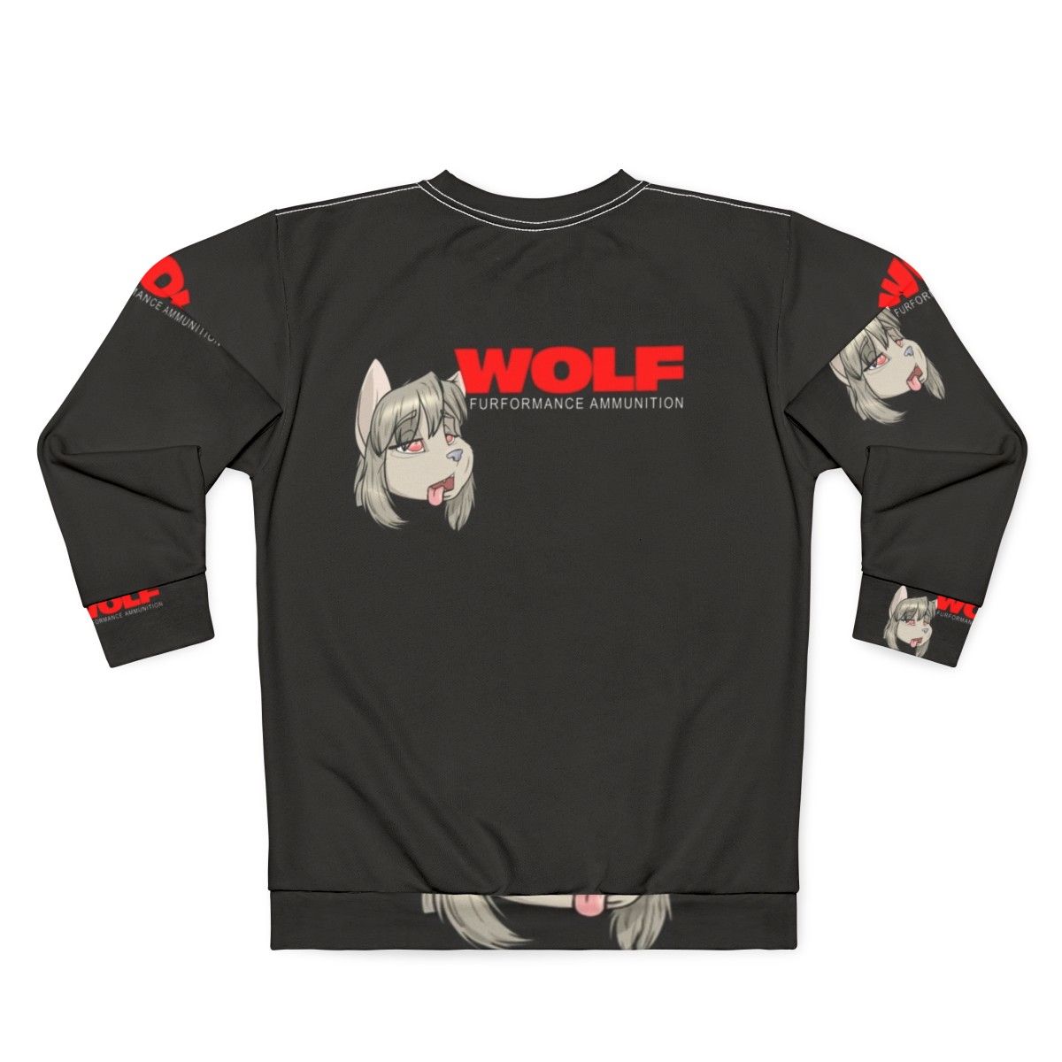 Woolf Sweatshirt with Graphic Design of Wolf - Back