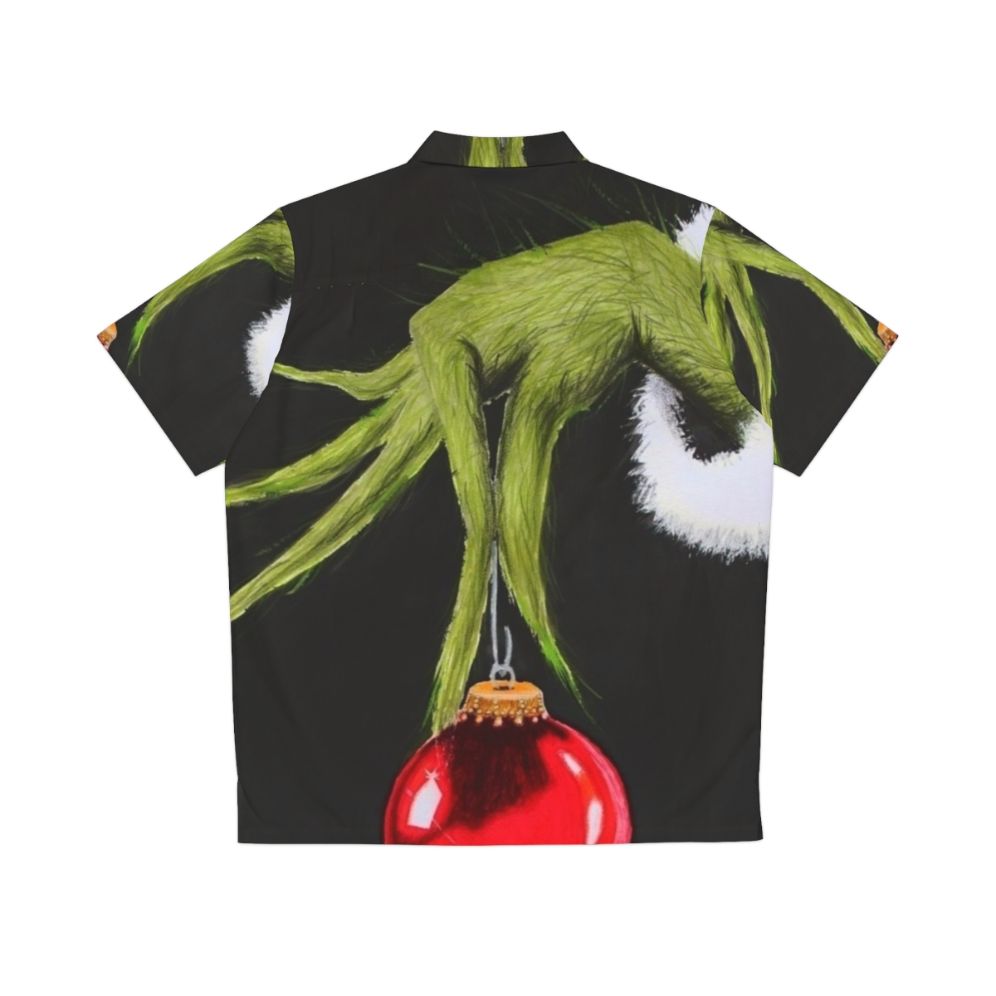 Who Stole Christmas' Hawaiian Shirt with Grinch and Santa Claus Prints - Back