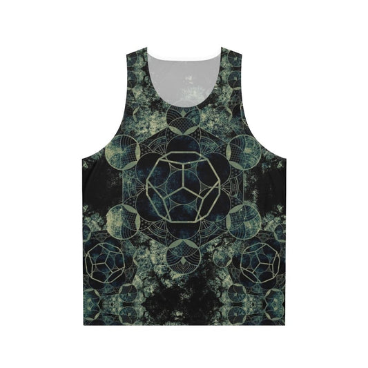 Sacred geometry mandala design on unisex tank top