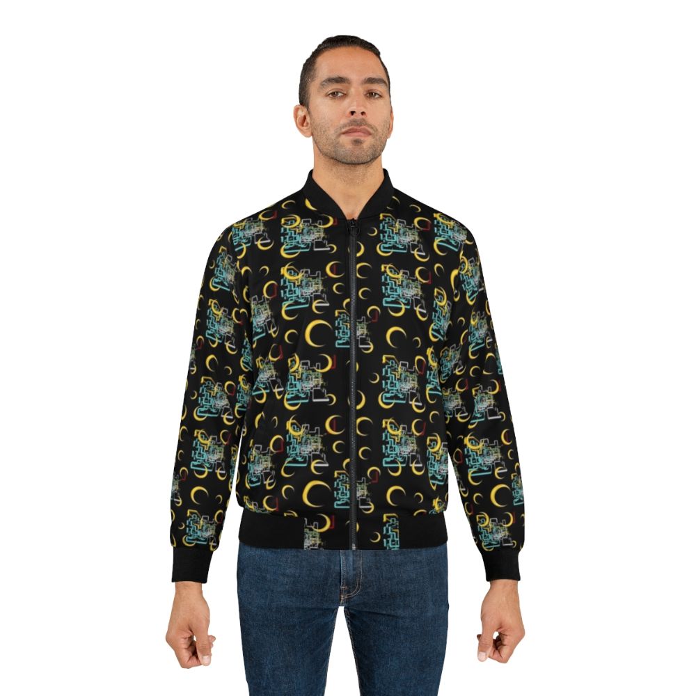 Dan Flashes inspired abstract and graphic pattern bomber jacket - Lifestyle