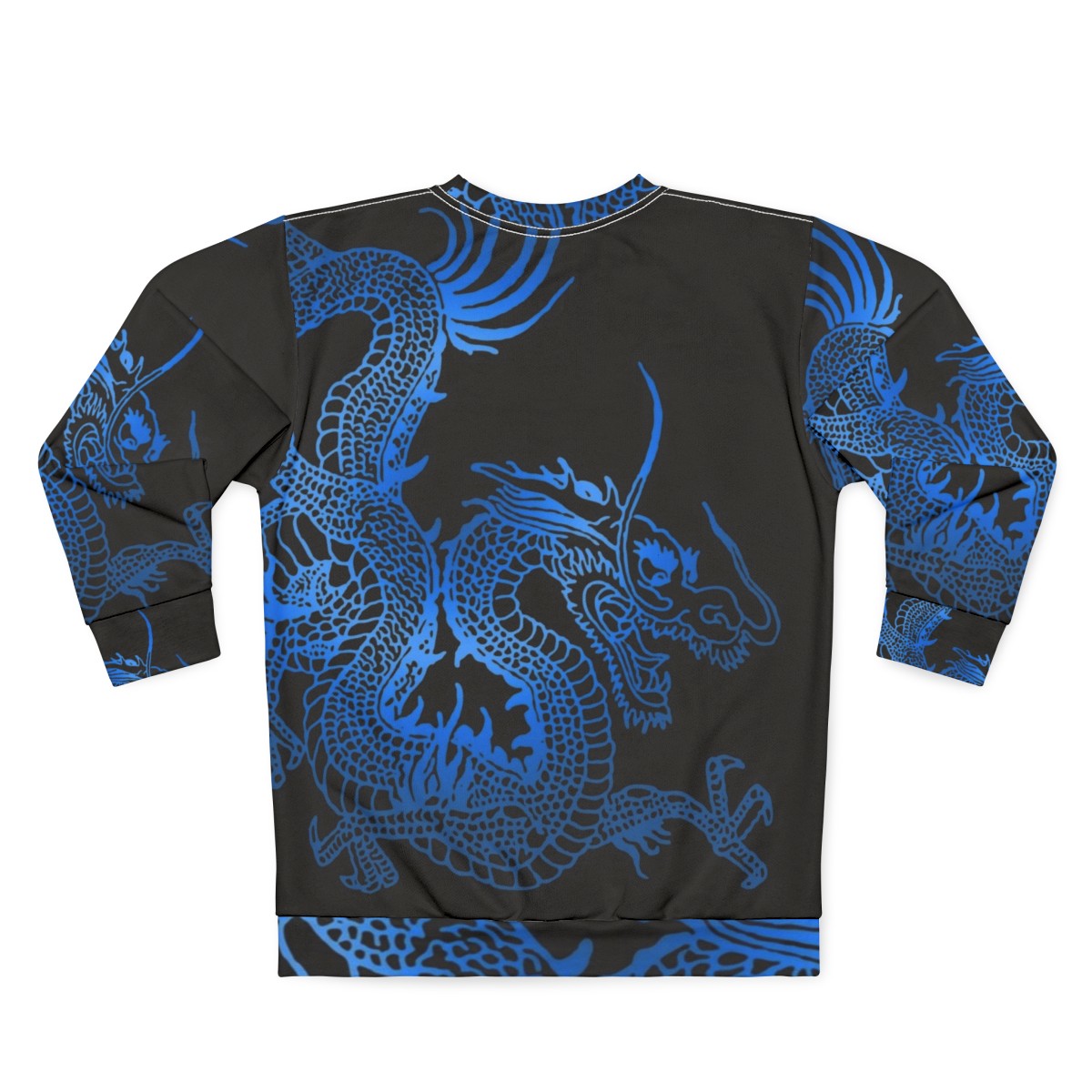 Blue Chinese Dragon Sweatshirt for Dragon Enthusiasts - Back