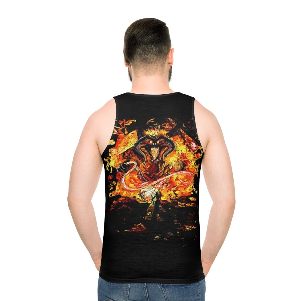 Van Gogh Inspired Lord of the Rings Unisex Tank Top - men back