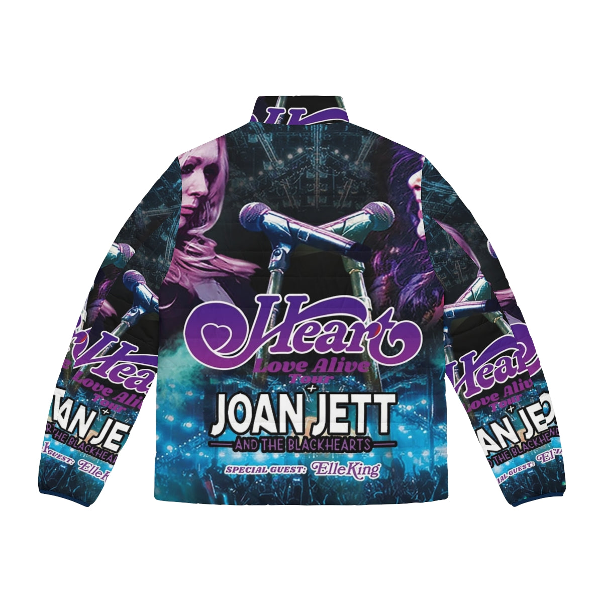 Love Heart Tour 2019 Puffer Jacket with Heart Music Album Cover Artwork - Back